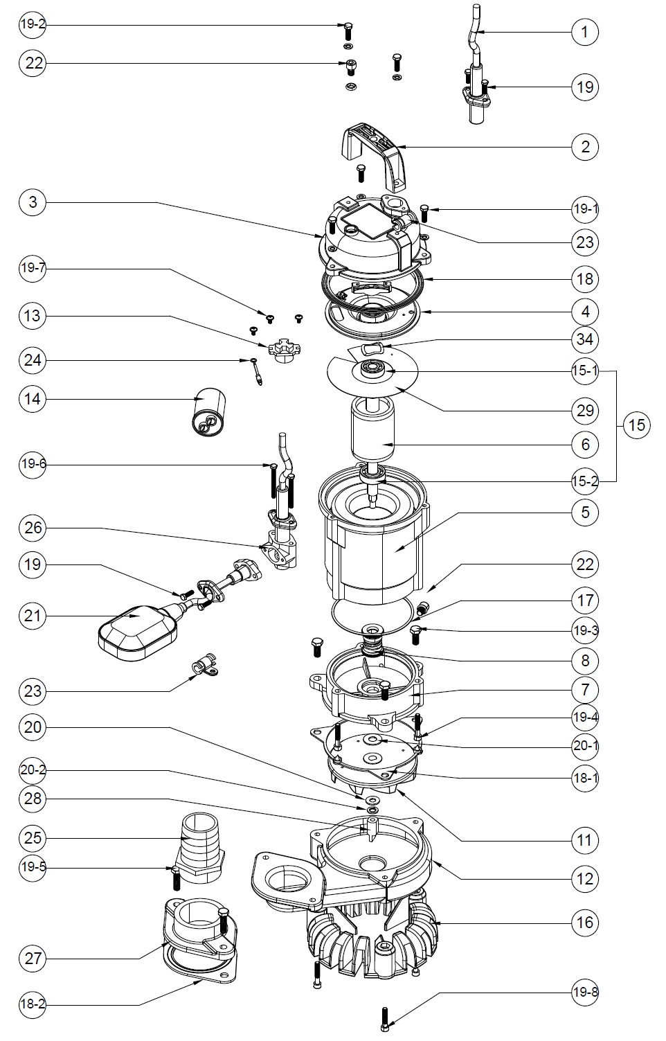 Náhradní díly 50EUS-5.10 a 80EUS-5.10 (1HP)